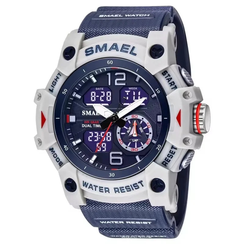 SMAEL Tactical Command 8007 - Military Dual Display Alarm Watch