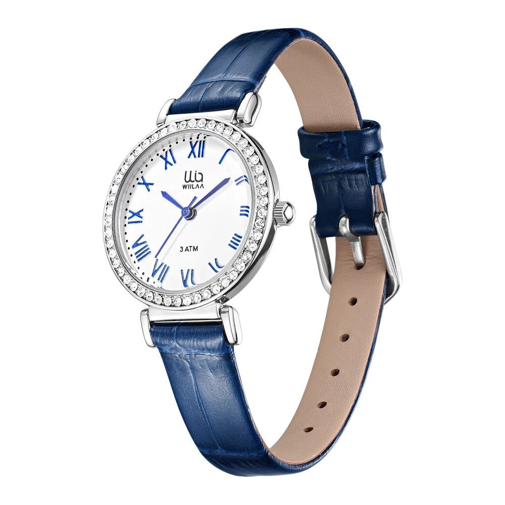 Women Leather Watches Top Brand Luxury Rhinestone Fashion Elegant Ladies Wrist Watches Women Quartz Wristwatch Dropshipping