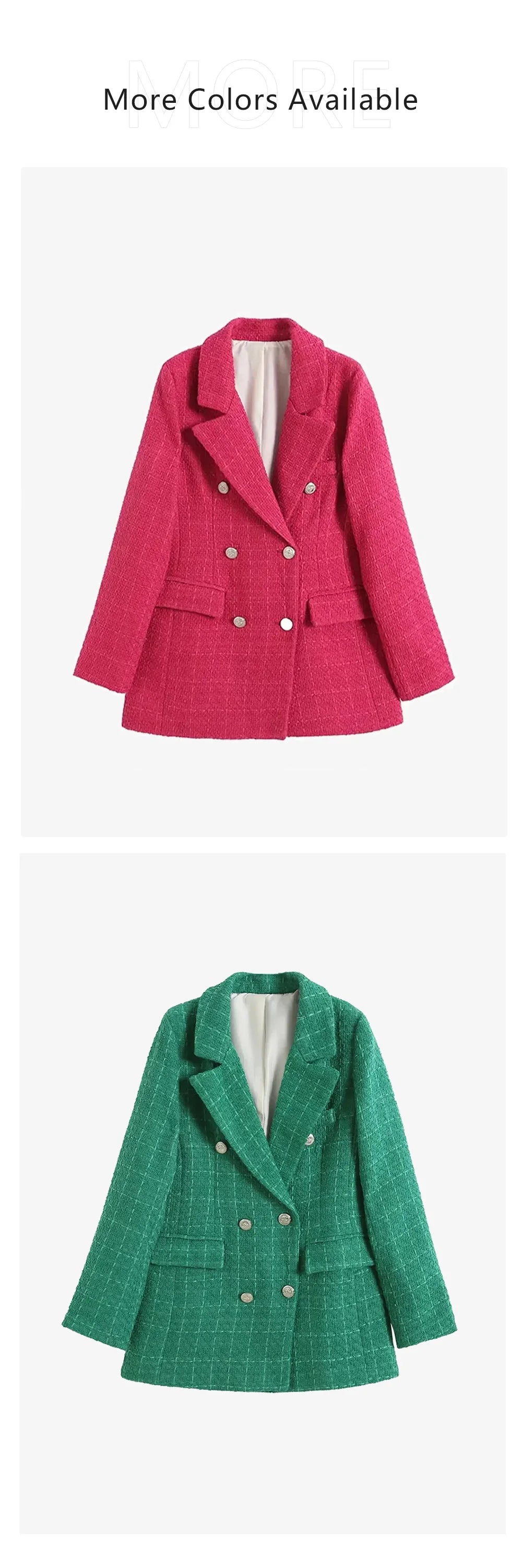 2024 Autumn New Women's Clothing Style Fashionable Versatile Texture Double breasted Mid length Suit Coat