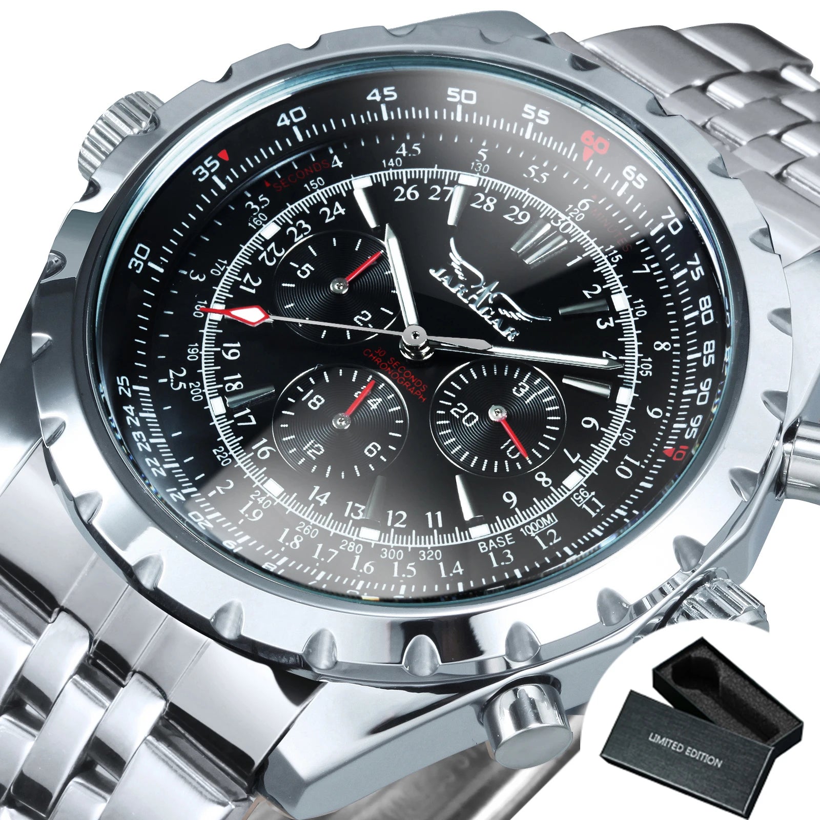 Jaragar Tactical Force - Military Multifunction 3 Sub-Dial Automatic Watch