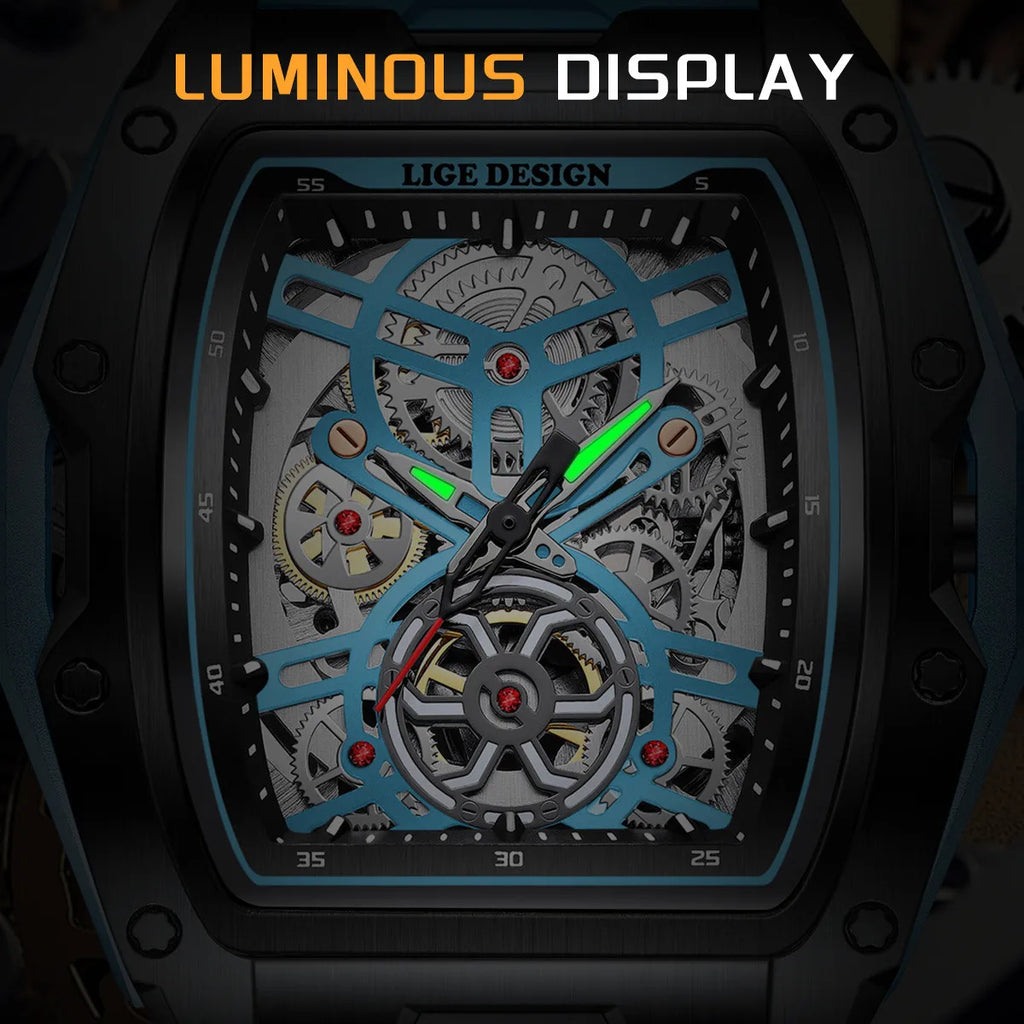 LIGE Men's Automatic Mechanical Watch - Luxury Waterproof Luminous Business Watch