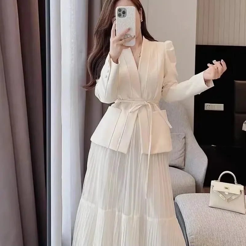 UNXX 2025 High-end Custom Floral Suits Women Spring and Autumn Matching Set Elegant Blazer Pencil Skirt 2 Pieces Office Lady