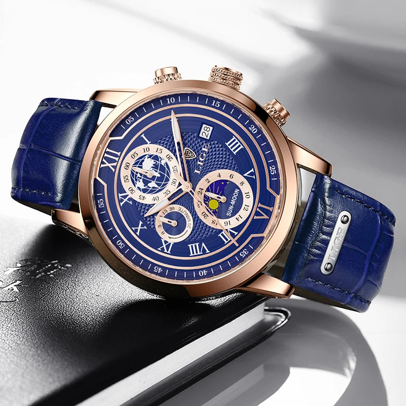 LIGE VersaLux Elite - Luxury Sport-Business Hybrid Chronograph
