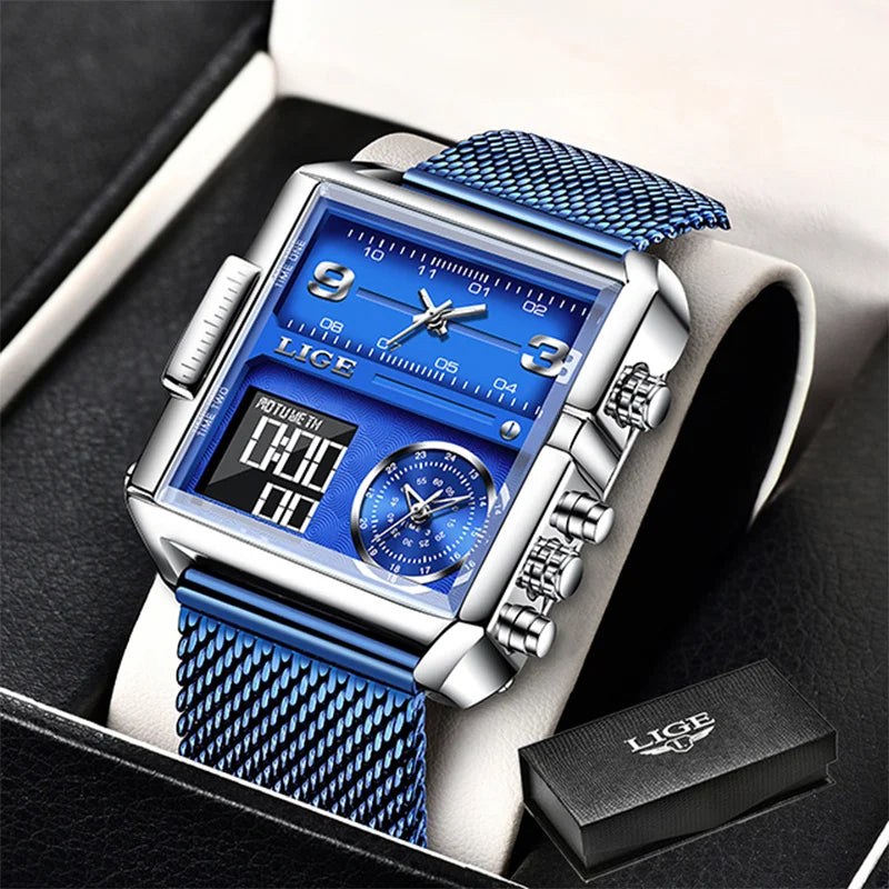 The Square Fusion - Luxury Dual Display Chronograph