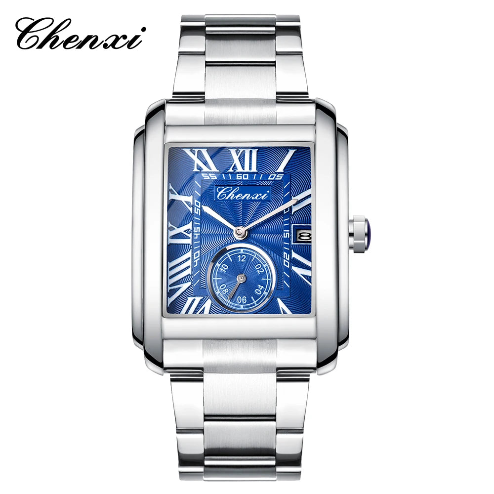 Classic Square Waterproof Watch - Premium Stainless Steel Fashion Quartz