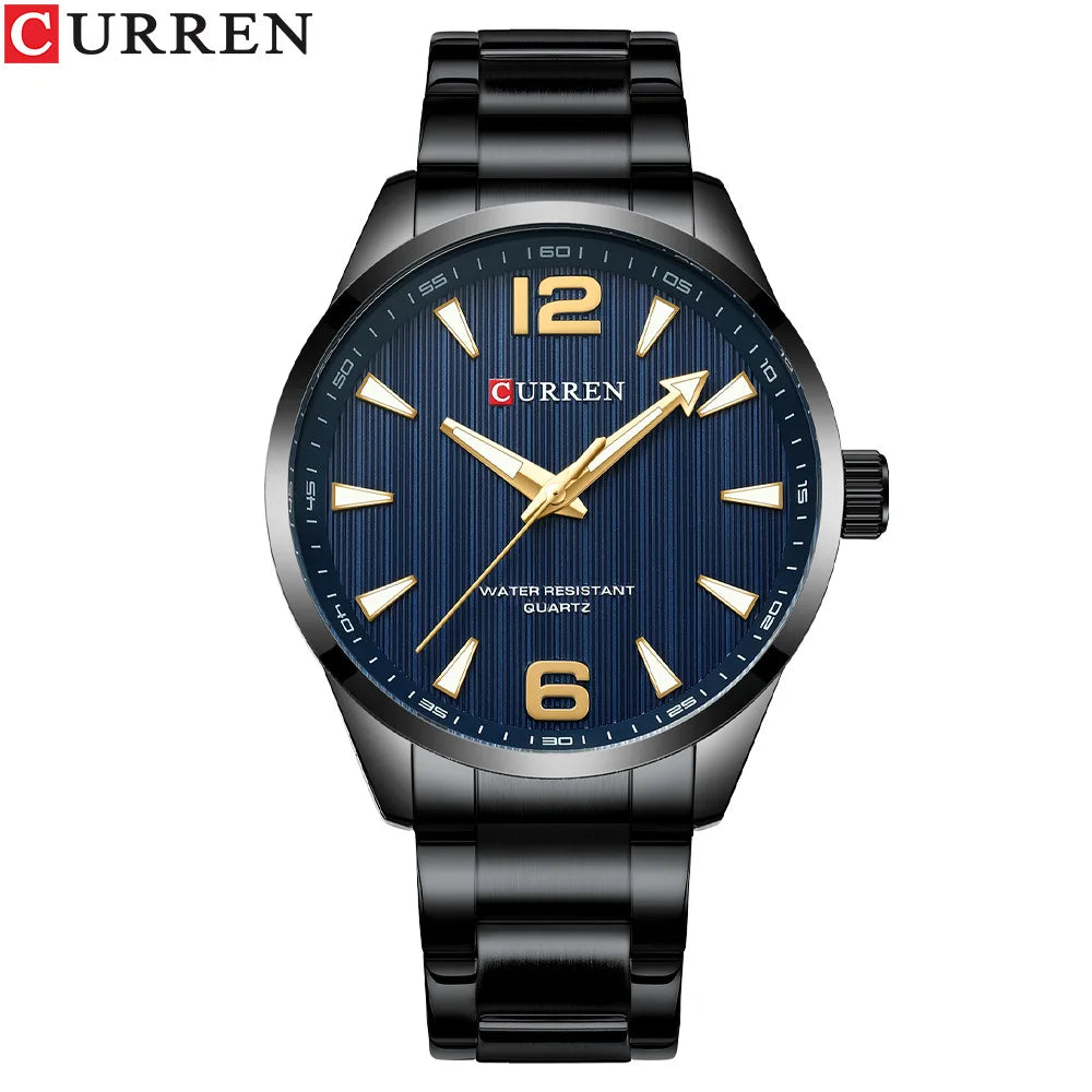 CURREN 8434 Men's Luxury Watch - Luminous Hands Stainless Steel Business