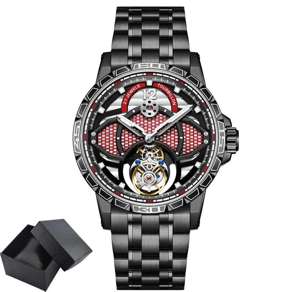42mm watch New Design Automatic Watch Men's Manual tourbillon Mechanical Watch Luxury Clock Waterproof men's watch