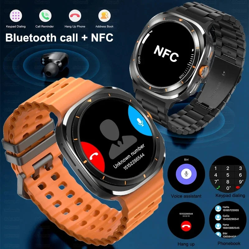 2025 New DT Watch UItra 7 32Gb Large memory AMOLED MP4 Video NFC Men Women HD Bluetooth Call Compass Fitness GPS Tracker Watch