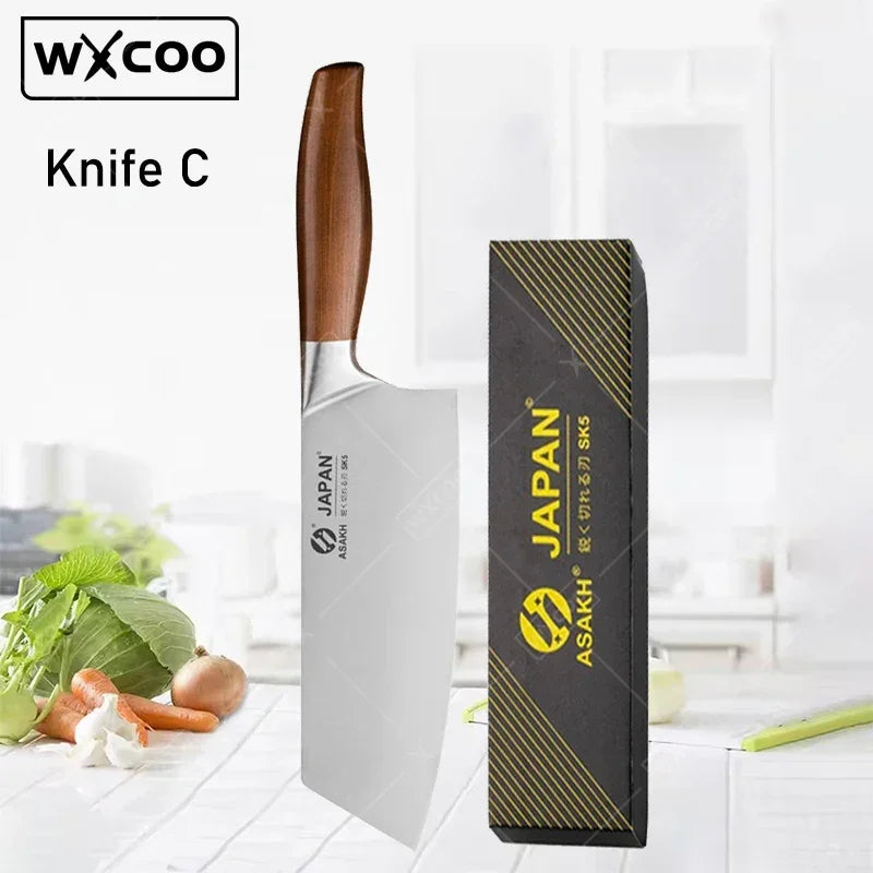 WXCOO Professional Japanese Chef's Knife Hand Forged Kitchen Knife Set Cooking Sashimi Knives Fruit Peeling & Slicing Knife