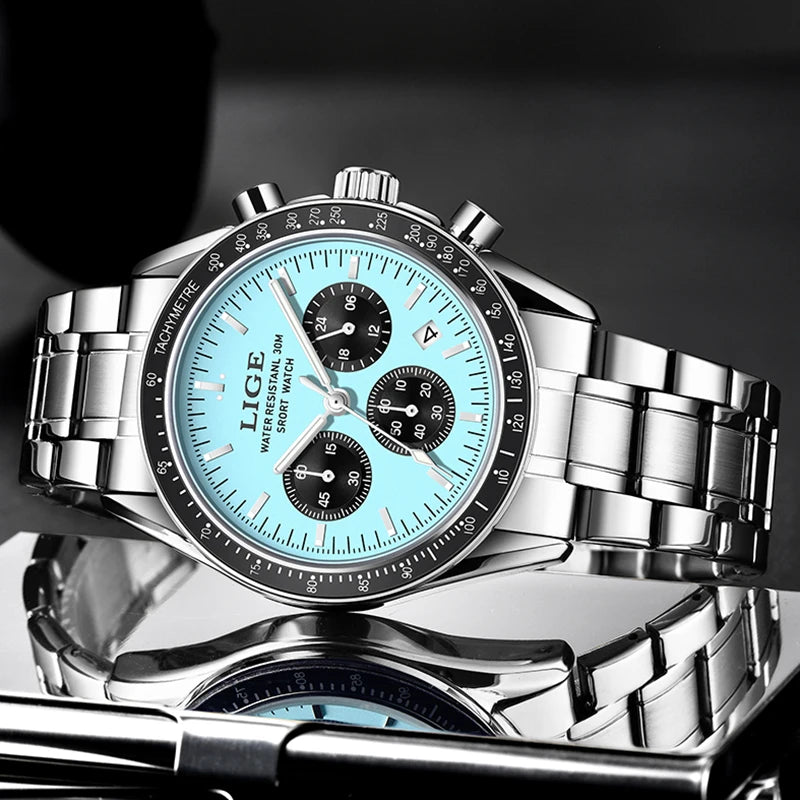 LIGE Titanium Pro - Full Steel Waterproof Business Chronograph