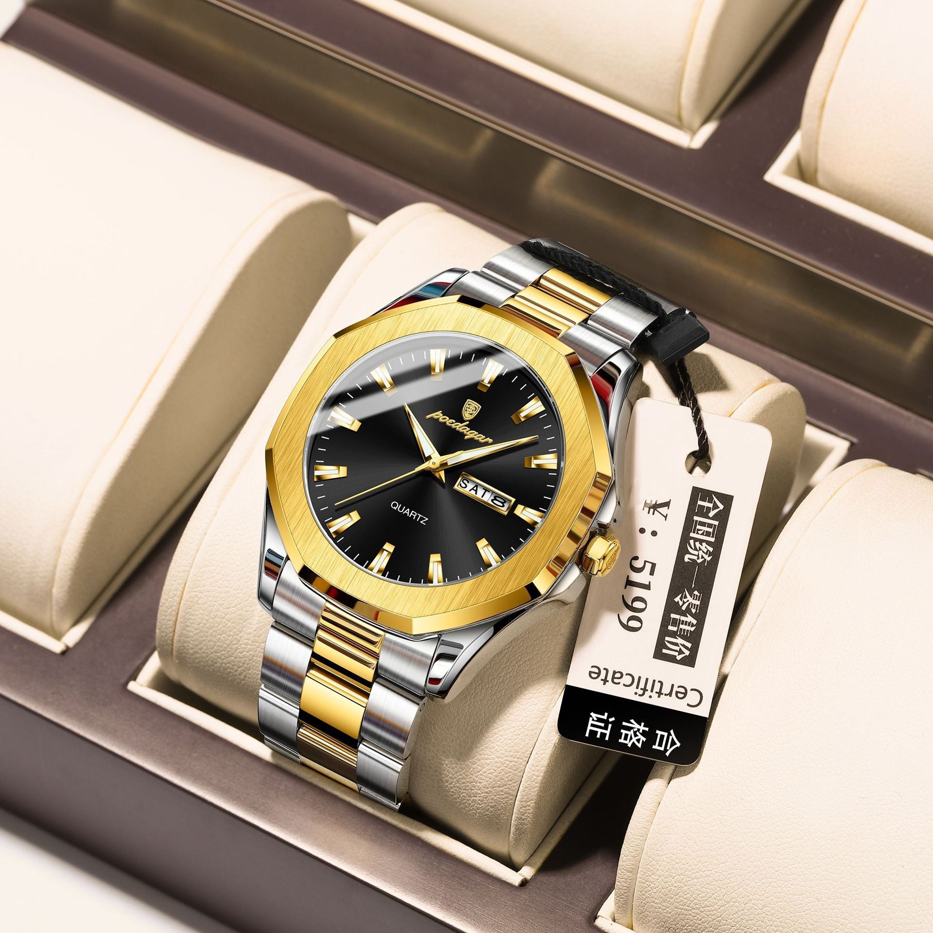 Premium Men's Steel Strap Quartz Watch - FREDLOX Luxury Timepiece