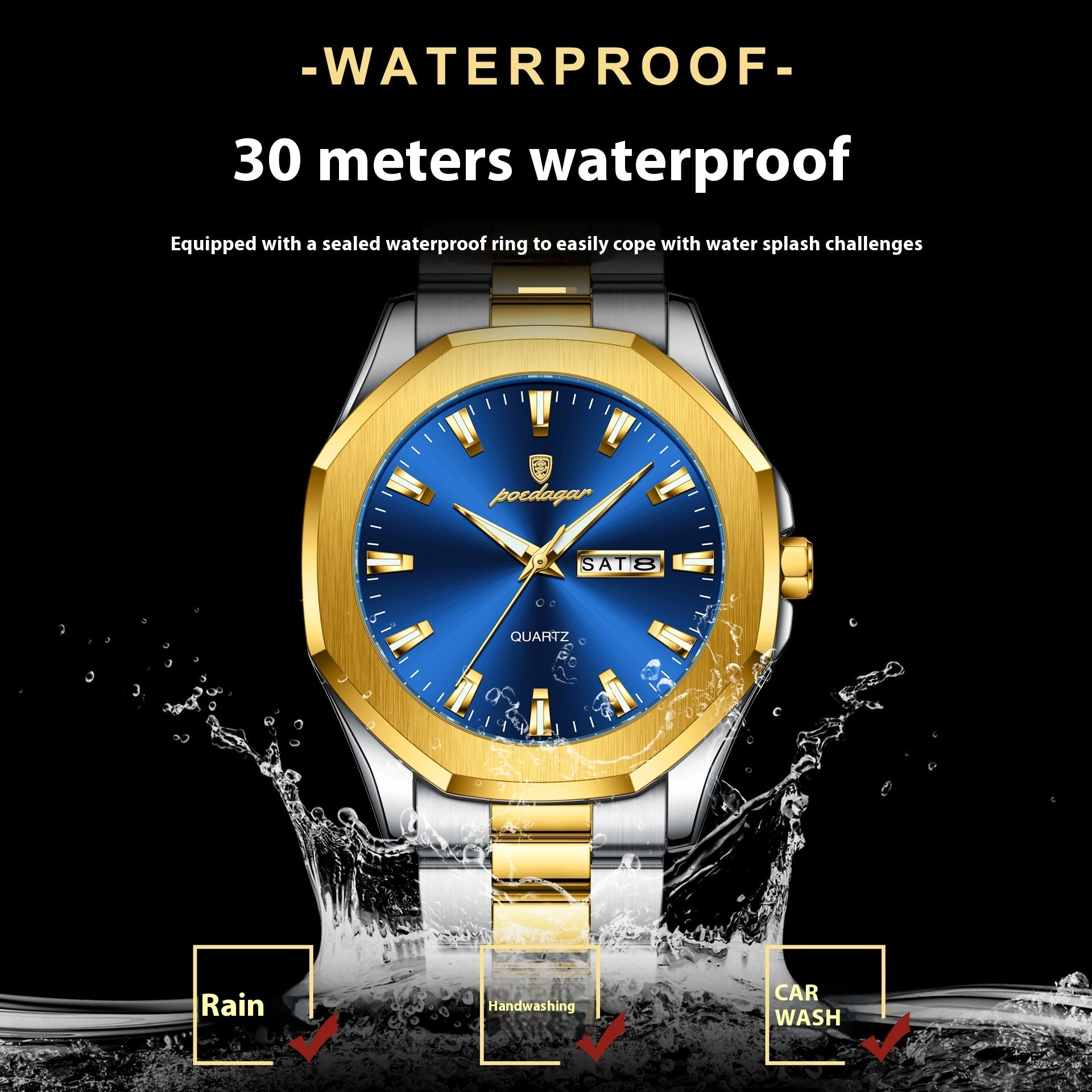 Premium Men's Steel Strap Quartz Watch - FREDLOX Luxury Timepiece